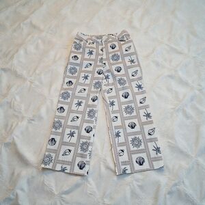 Bagatelle Ankle Pants with Navy and White Print